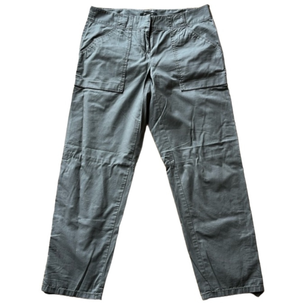 ANN TAYLOR SIZE 0 CLASSIC COTTON ARMY GREEN CARGO PANT OUTDOOR HIKING
